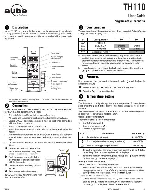 easily Discrimination static 400-110-000-A (TH110A-SP-240) ENG.fm - Aube Technologies inc.