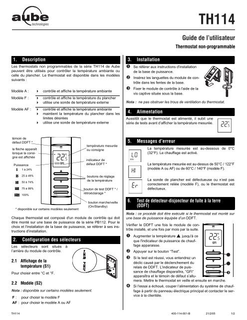Guide de l utilisateur - Aube Technologies inc.