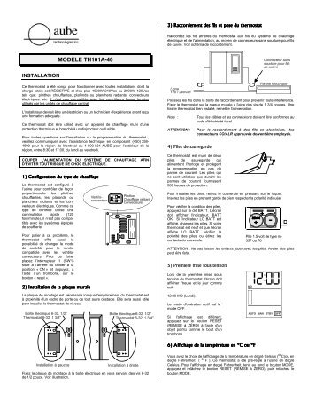 MODÈLE TH101A-40 - Aube Technologies inc.