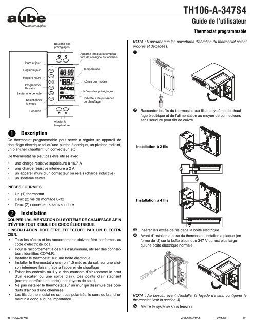 400-106-012-A (TH106-347V) FRE.fm - Aube Technologies inc.