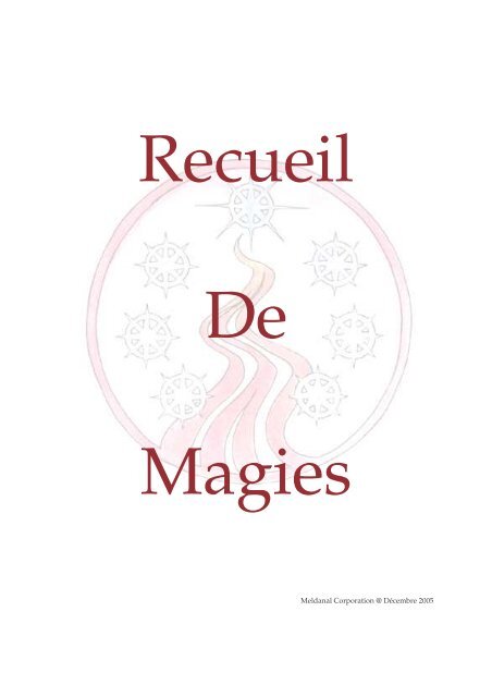 Recueil de Magies - Les Mondes de Meldanal