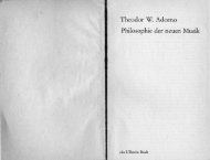 Theodor W. Adorno Philosophie der neuen Musik