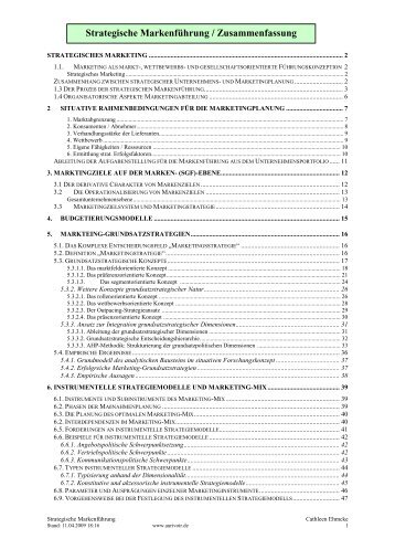 Strategische Markenführung / Zusammenfassung - aurivoir.de