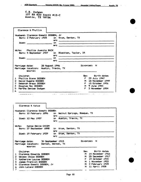 1996 #2 - Austin Genealogical Society