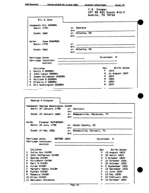 1996 #2 - Austin Genealogical Society