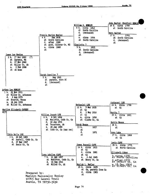 1996 #2 - Austin Genealogical Society