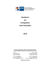 Handbuch zur Immigration nach Australien 2010 - AHK Australien