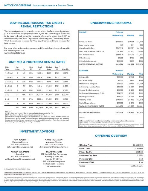 LANTANA APARTMENTS - Austin - Transwestern