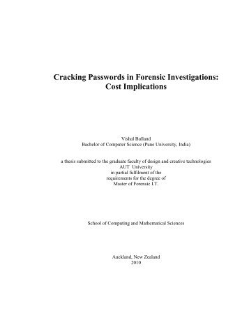 Cracking Passwords in Forensic Investigations - Scholarly ...