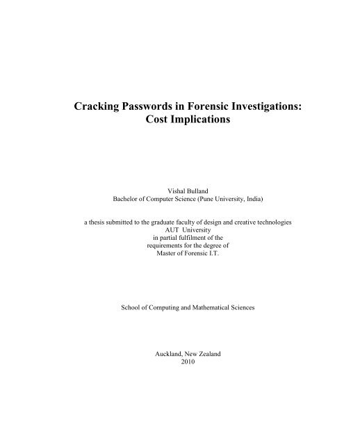 Cracking Passwords in Forensic Investigations - Scholarly ...