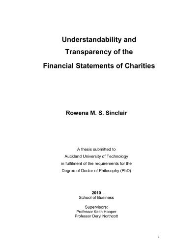Understandability and Transparency of the Financial Statements of ...
