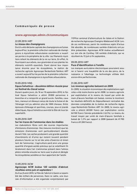 Télécharger le PDF - Agrarforschung Schweiz