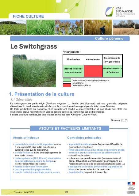 Le Switchgrass - Chambres d'agriculture - Picardie