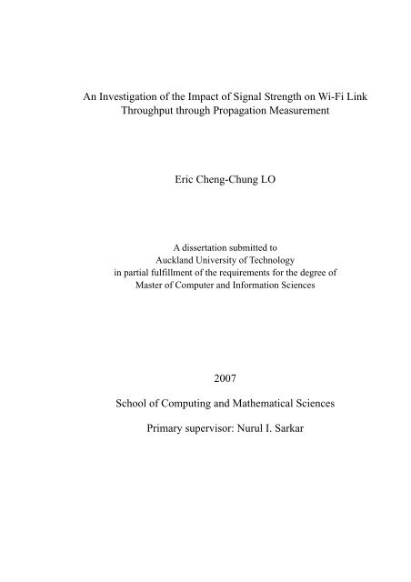 An Investigation of the Impact of Signal Strength on Wi-Fi Link ...