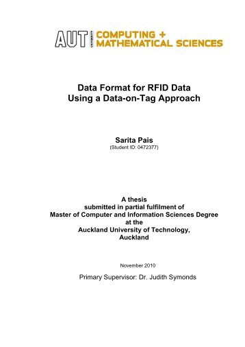 Data Format for RFID Data Using a Data-on-Tag Approach