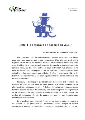 Reste-t-il beaucoup de babouin en vous ?