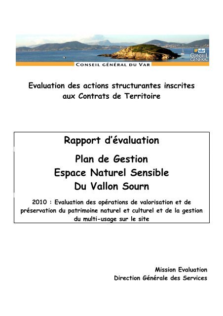 Rapport d'évaluation 2ème volet vallon sourn - Conseil Général du ...