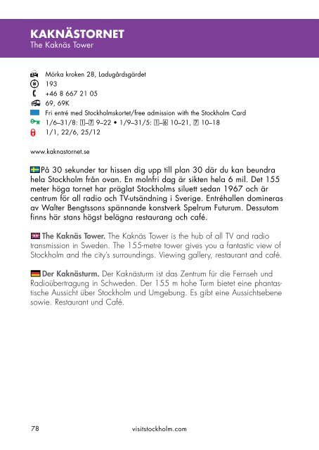 Stockholmskortet The Stockholm Card