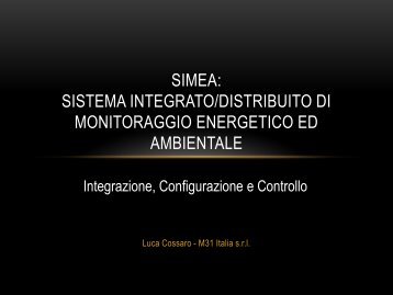 SIMEA: Sistema Integrato/Distribuito di Monitoraggio ... - Automatica