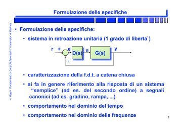 sistema in retroazione unitaria - Automatica