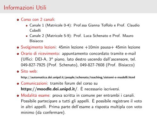 Slides - Automatica - Università degli Studi di Padova