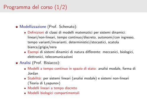 Slides - Automatica - Università degli Studi di Padova