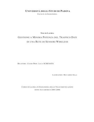 università degli studi di padova gestione a minima potenza del ...