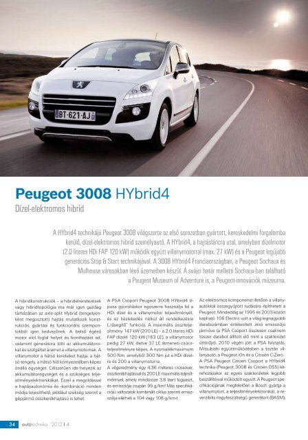 Peugeot 3008 HYbrid4 - Autótechnika