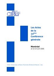 Les Actes de la 14e Conférence générale à Montréal