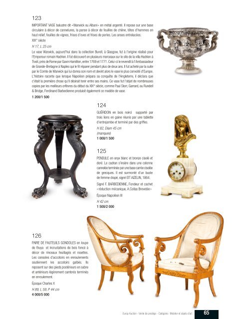 Catalogue de la vente - Camille Bürgi