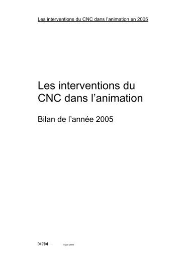 Les interventions du CNC dans l'animation - Bilan 2005