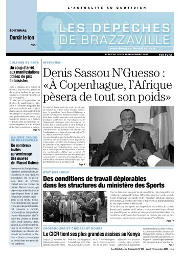 Les Dépêches de Brazzaville du Jeudi 19 Novembre
