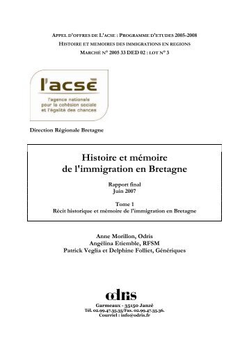 Histoire et mémoire de l'immigration en Bretagne - Génériques