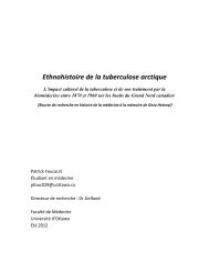 Ethnohistoire de la tuberculose arctique - Faculté de médecine de l ...