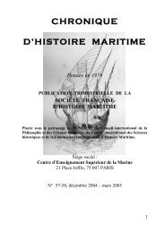 CHRONIQUE D'HISTOIRE MARITIME - Société Française d'Histoire ...