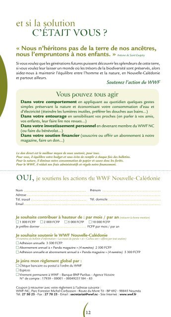 Le caillou vert n°8, la lettre d'information du WWF en Nouvelle ...