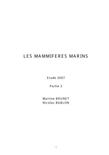 LES MAMMIFERES MARINS - AquaGazel - Free