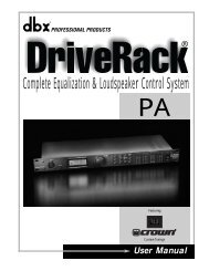 dbx driverack 260 response curve d