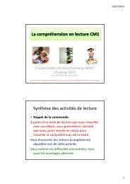 Lecture compréhension CM1