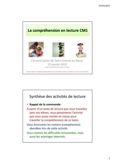 Lecture compréhension CM1