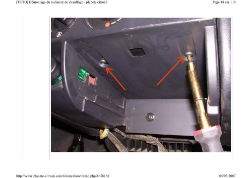 Page 2 sur 110 [TUTO] Démontage du radiateur de chauffage ...