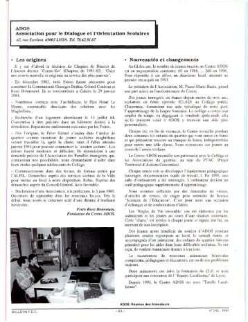 ADOS Association pour le Dialogue et l'Orientation Scolaires • Les ...
