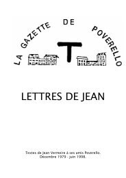 LETTRES DE JEAN - Poverello