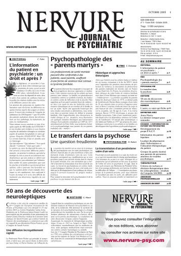 Octobre - Nervure Journal de Psychiatrie