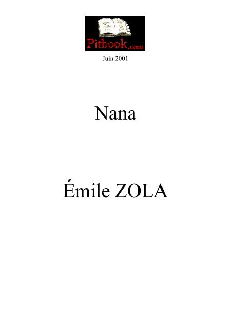 Nana Émile ZOLA - Pitbook.com