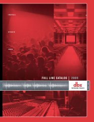 DBX Catalog - Loyola Enterprises Inc. Audio Visual Systems