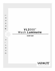 VL2000 Wash Luminaire User's Manual - Avantgarde-technik.de