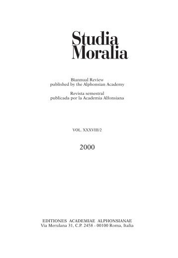 La morale alfonsiana: una risposta alle sfide di ieri ... - Studia Moralia
