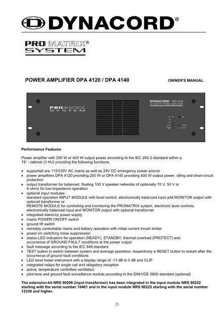 DPA 4140 Manual - Loyola Enterprises Inc. Audio Visual Systems