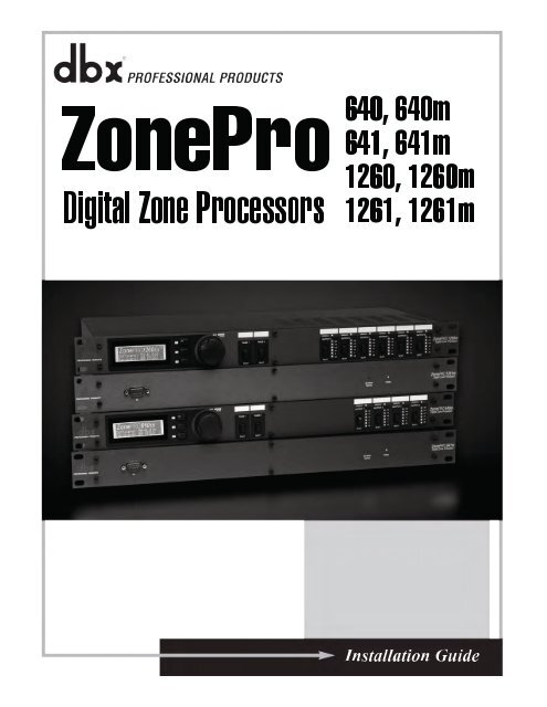 DBX ZonePro 1260m,1261m Install Guide (pdf)